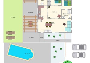 90 m² House ∙ 2 bedrooms ∙ 4 guests