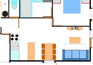 Apartment Aussois, 2 bedrooms, 6 persons