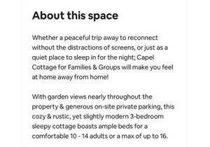 Capel Cottage for Families & Groups