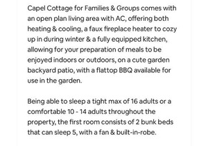 Capel Cottage for Families & Groups