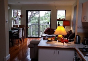 Cosy terrace with views overlooking city