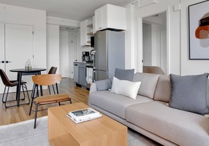 Cute Brookline 1BR w/ Gym, steps to Green Line, by Blueground