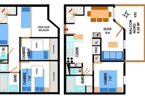 Duplex 10 pers au pied des pistes avec parking, balcon et wifi à Val Cenis - FR-1-508-25