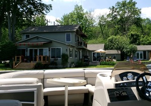 Eagles Nest of Conesus Lake with a Pontoon Boat
