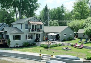 Eagles Nest of Conesus Lake with a Pontoon Boat