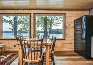 Gorgeous remodeled lakeside cabin with a fireplace, and direct access to the sno