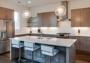 Gulch modern 3 story condo, 2 car garage, rooftop fire pit, security, and view!