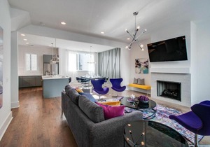 Gulch modern 3 story condo, 2 car garage, rooftop fire pit, security, and view!