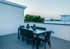 Gulch modern 3 story condo, 2 car garage, rooftop fire pit, security, and view!