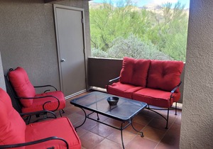 Hacienda in the desert. Tucson flair enhances the charm of this Greens condo