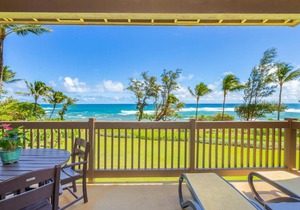 Kaha Lani Resort #224, 2BR Ocean Front 2nd Floor End Unit