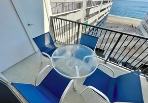 LINENS INCLUDED*! Cool colors with a beautifully remodeled kitchen and baths greet you in this 1050 sq ft unit with ocean views from every room.