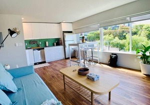 Modern, airy and bright, this private apartment sits on the top of Queen Anne hill.