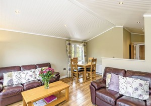 Modern and contemporary 14ft-wide lodge style holiday home.