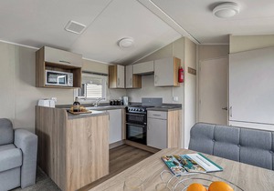 Modern open plan caravan with one double with en suite W.