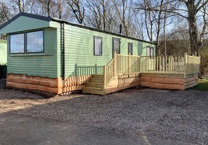 New for 2019. Contemporary caravan with one double and one twin.