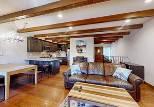 Sophisticated, dog-friendly condo in nature with fireplace - walk to village