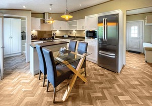 This exclusive holiday home boasts a stylish and contemporary design.