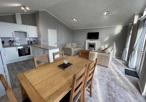 This exclusive holiday home boasts a stylish and contemporary design.