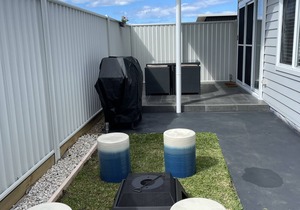 Two bedroom villa with private courtyard, a short walk to Manyana Beach.