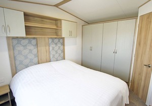 Wheelchair friendly caravan with one double and one twin.