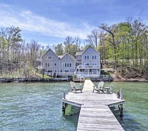 Waterfront Seneca Fire Pit Boat Dock 
