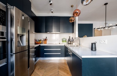 6th Arrondissement Apartment | Modernist Blues in Saint Germain, by Veeve