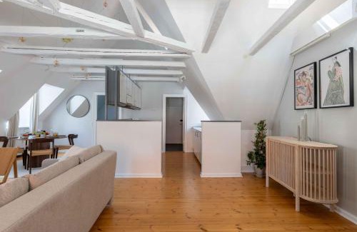 Copenhagen City Centre Apartment | Unique Apartment w Exposed Beams Next to Tivoli