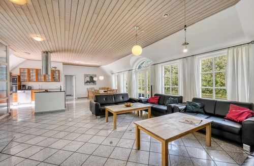 Øby House | 18-person pool house in Husby with large outdoor hot tub and many facilities.