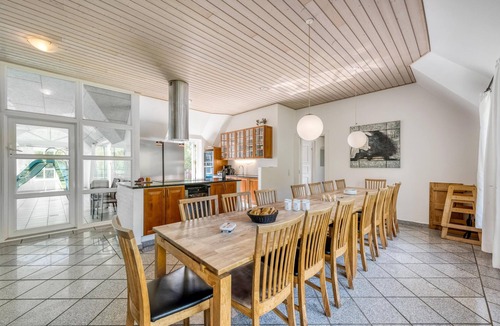 Øby House | 18-person pool house in Husby with large outdoor hot tub and many facilities.
