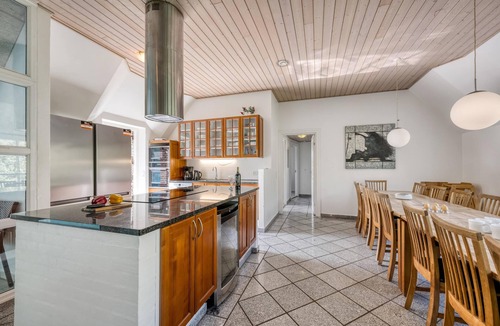 Øby House | 18-person pool house in Husby with large outdoor hot tub and many facilities.