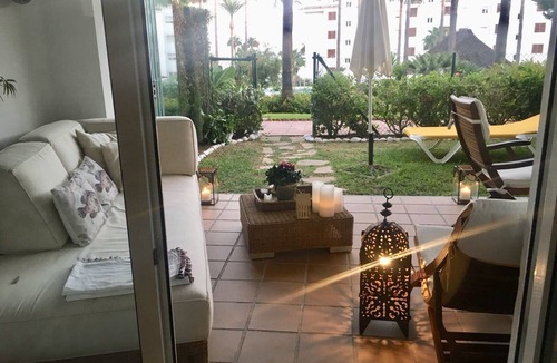 Sitio de Calahonda Apartment | 1st line beach - Private Garden + Large Terrace. Well-appointed. Comfortable