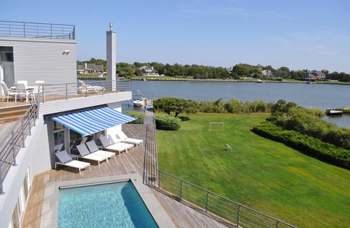 Remsenburg House | 2-acre waterfront home with stunning views, pool, private beach & deepwater dock