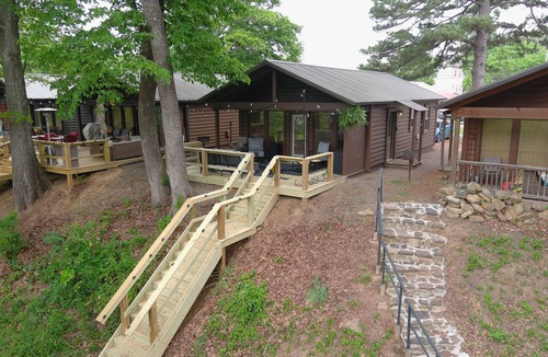 Swinging Bridge Village Cabin | 2 Bedroom Little Red Riverfront Cabin on Winkley Shoals