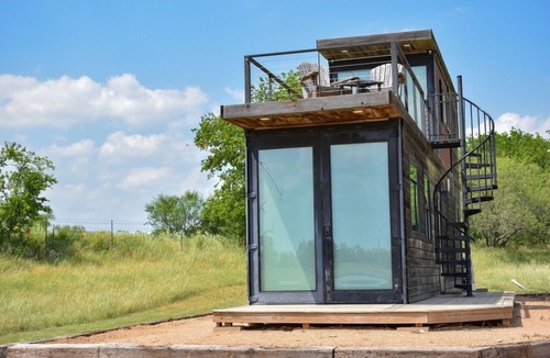 China Spring House | 2-bedroom Tiny Home on 42 Acres in Magnolia Ranch Waco has AC, Stock Ponds.