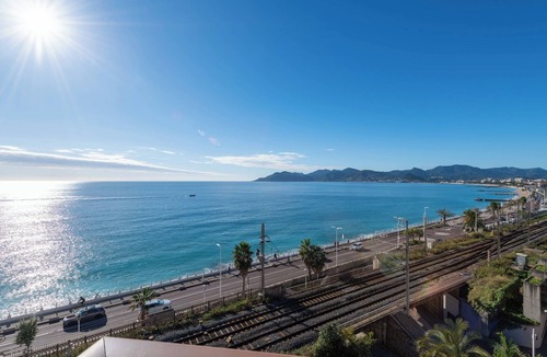 Cannes La Bocca Apartment | 2-Br Panoramic Sea View & Beach Access