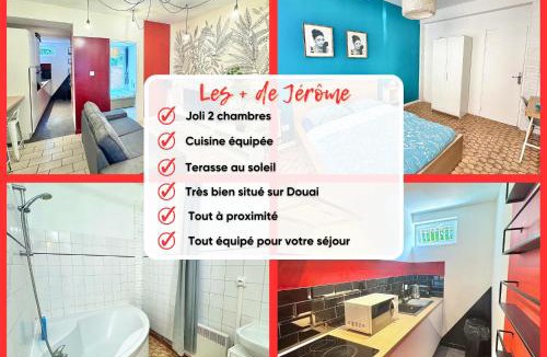 Douai Apartment | 2 chambres en RDC avec terrasse 4 personnes