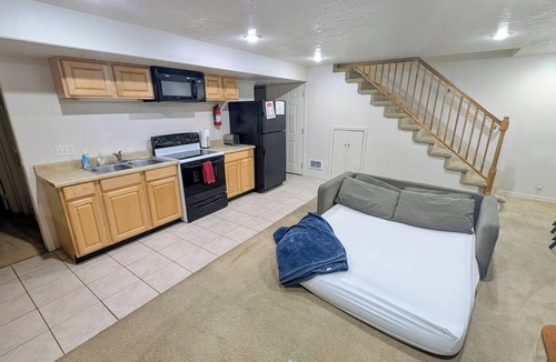Rexburg Apartment | 2 King Beds - 2 bedrooms - Basement Apt w/Kitchen