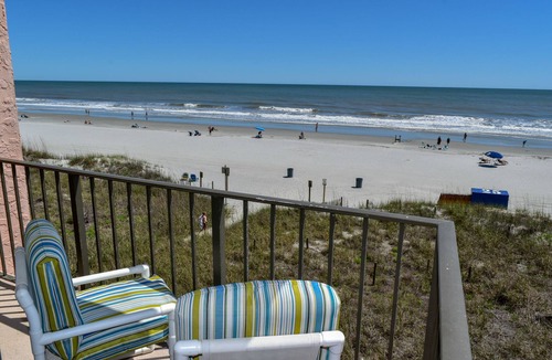 Crescent Beach Condo | 2 night minimum. Discounts all year. 1 bedroom oceanfront. Great location. Pool.