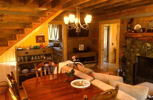 Mentone Cabin | 2BR/2Bath1800's Original Secluded Romantic River Mountain Cabin Therapy Hottub