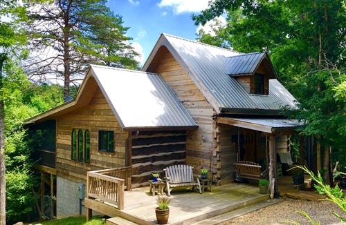 Mentone Cabin | 2BR/2Bath1800's Original Secluded Romantic River Mountain Cabin Therapy Hottub