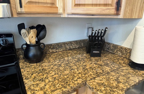 Mesquite Condo | 2BR + 2FB-End Unit with Mountain View -Ground Floor - No Stairs!