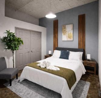 River Market Apartment | 2BR Central KC Stay - Pet Friendly Rooftop & Gym