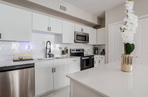Downtown Oklahoma City Apartment | 2BR2BA Luxury Apt in Bricktown,Walk to Riverwalk & OU Med Center w Gym & Pool