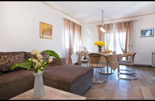 Stikovica Apartment | 3 Br Bright Seaside Seaview Apartment with Patio & Large Balcony Terrace 100m2
