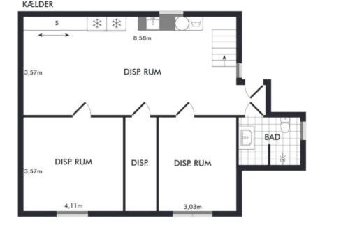 Hjørring Apartment | 3 værelses Lejlighed 92m2