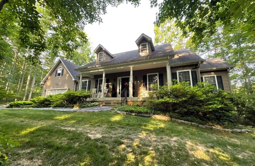 Lakeside Woods House | 300 feet Private Level Waterfront, Beach, Deep Water Dock, Waterside Firepit