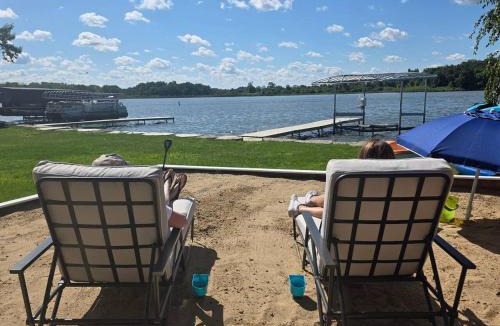 Fox Lake House | 3Bed 2Bath Luxury Lake House on Myers Bay Private Pier Beach Firepit and Deck