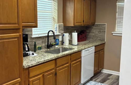 Shawnee House | 3BR 2bath house, large kitchen, fenced backyard,deck&wheel chair ramp on back.