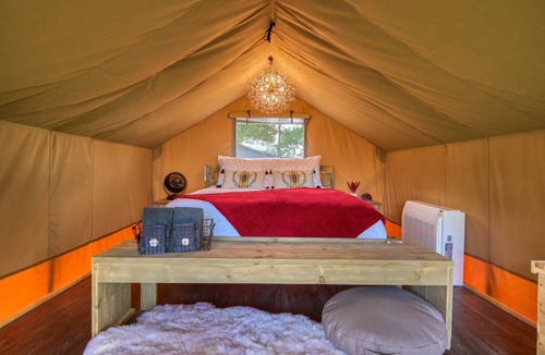 Navasota RV Rental | 4 AC Glamping Tents on Honey Farm in Houston